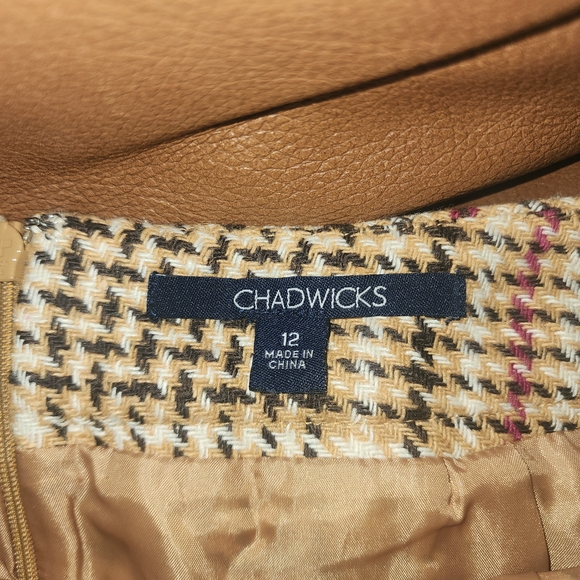 Chadwicks Women's Plaid Pencil Skirt in Cream and Pink - Picture 3 of 3